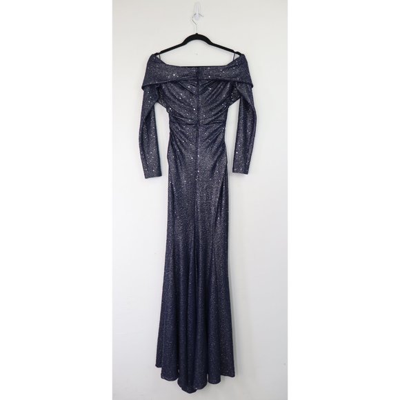 NEW Talbot Runhof Mermaid Sequin Gown Off The Shoulder Metallic Maxi Dress 4 - Picture 8 of 9